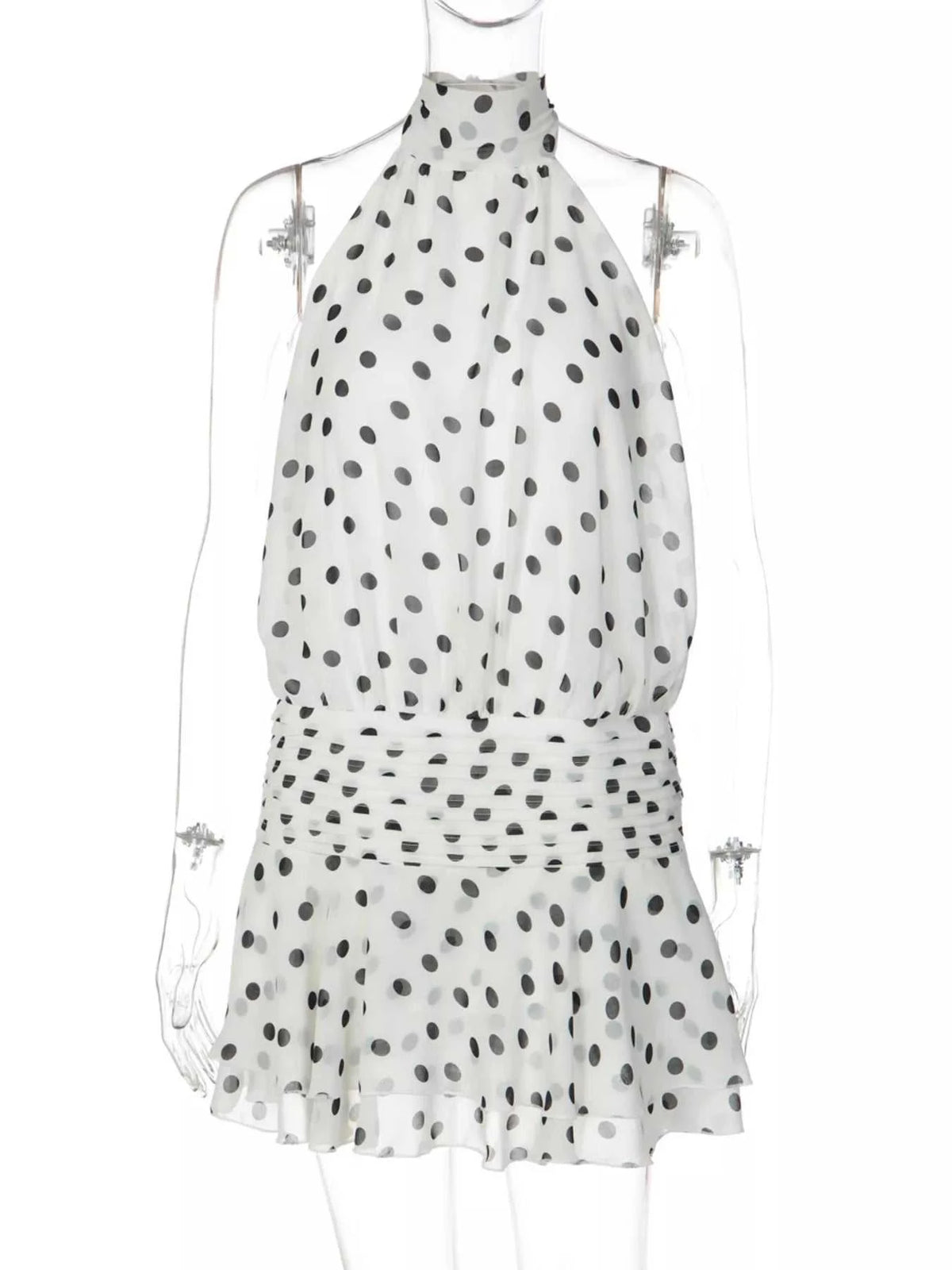 Polka Dot Halter Neck Ruffle Dress 100100761627730 51 Affordable Fashion Under $100 Jerry's Apparel 