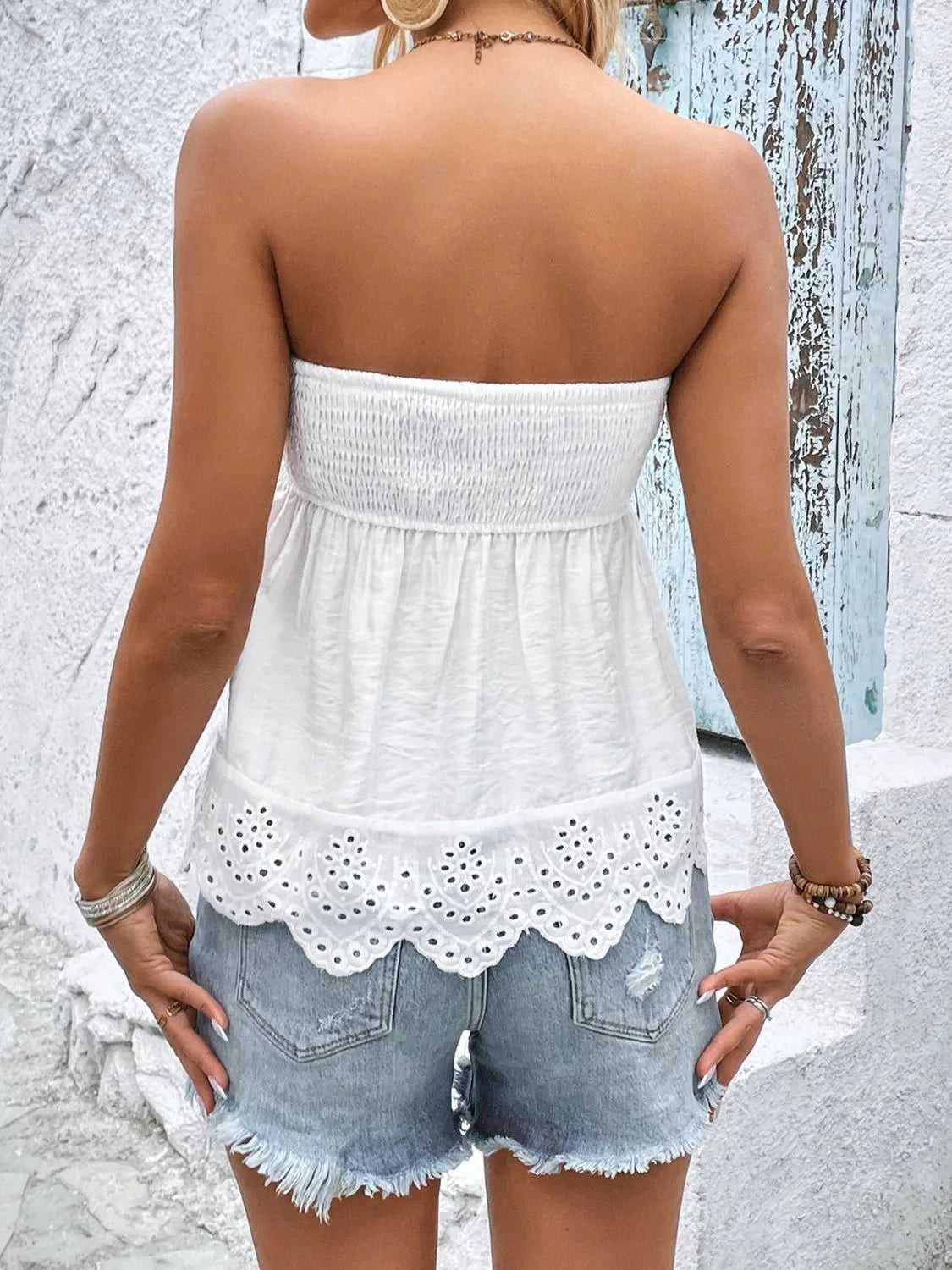 Eyelet Smocked Tube Top 100100123311128 32 Affordable Fashion Under $100 Jerry's Apparel 