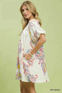 Umgee Boho Floral Print Mini Dress with Pockets 100100013541234 55 Affordable Fashion Under $100 Jerry's Apparel 