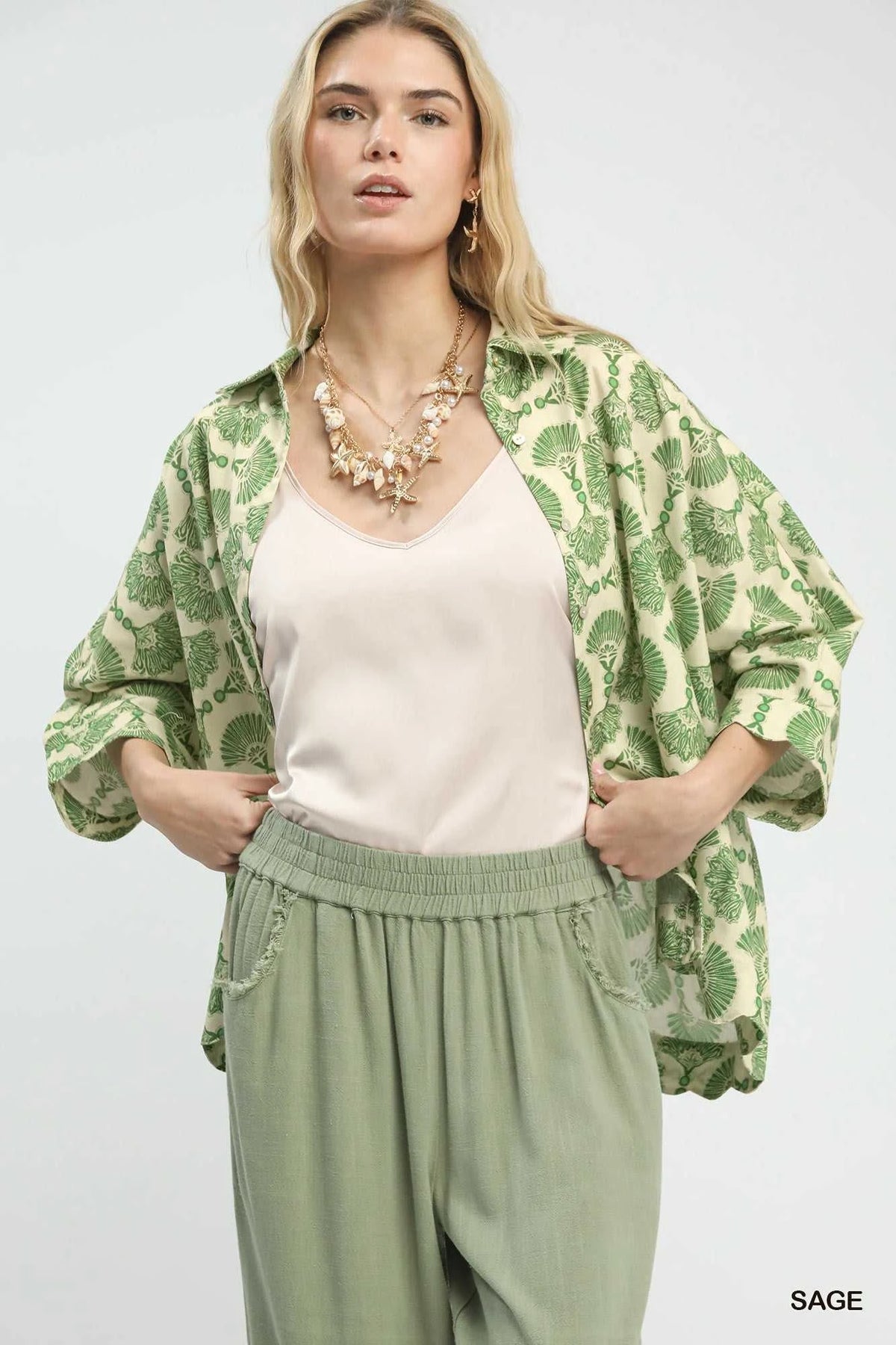 Umgee Printed Button Down Shirt 100100977401221 55 Affordable Fashion Under $100 Jerry's Apparel 