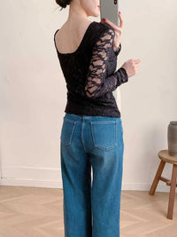 Lace Round Neck Long Sleeve Top 100100846416323 30 Affordable Fashion Under $100 Jerry's Apparel 