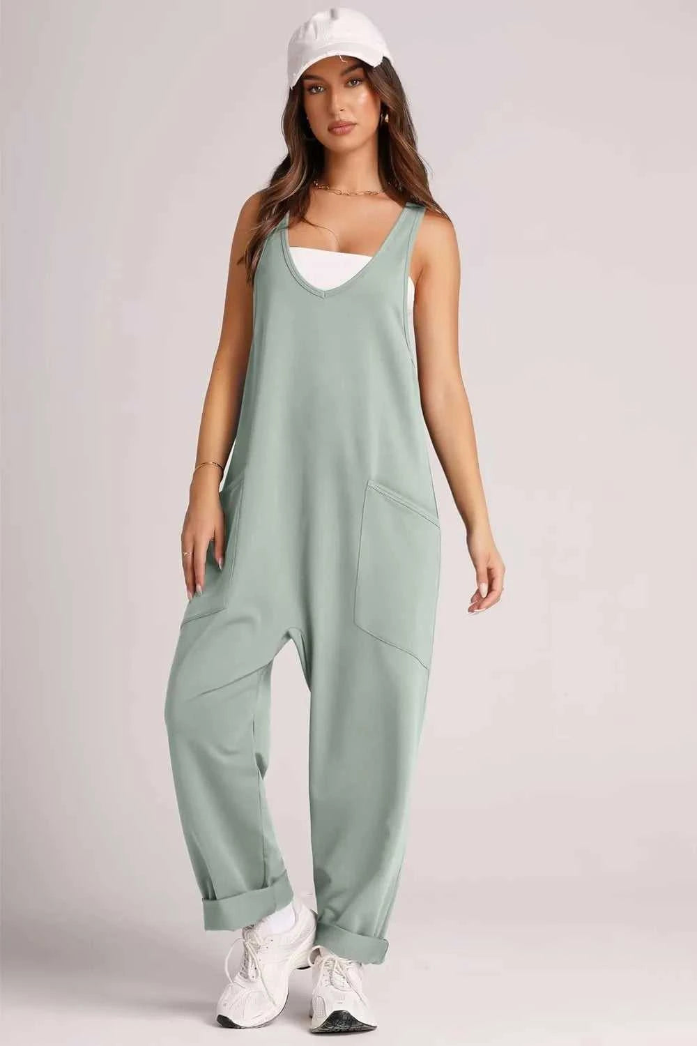 Lovelet Wide Strap Jumpsuit with Pockets 100100197263170 33 Affordable Fashion Under $100 Jerry's Apparel 