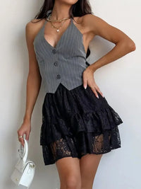 Lace Tiered Mini Skirt