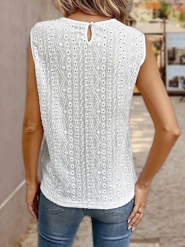 Lace Eyelet Sleeveless Top 100100054601277 29 Affordable Fashion Under $100 Jerry's Apparel 