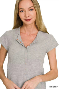 Zenana Double Knit Snap Button Short Sleeve Shirt 100100969541053 24 Affordable Fashion Under $100 Jerry's Apparel 