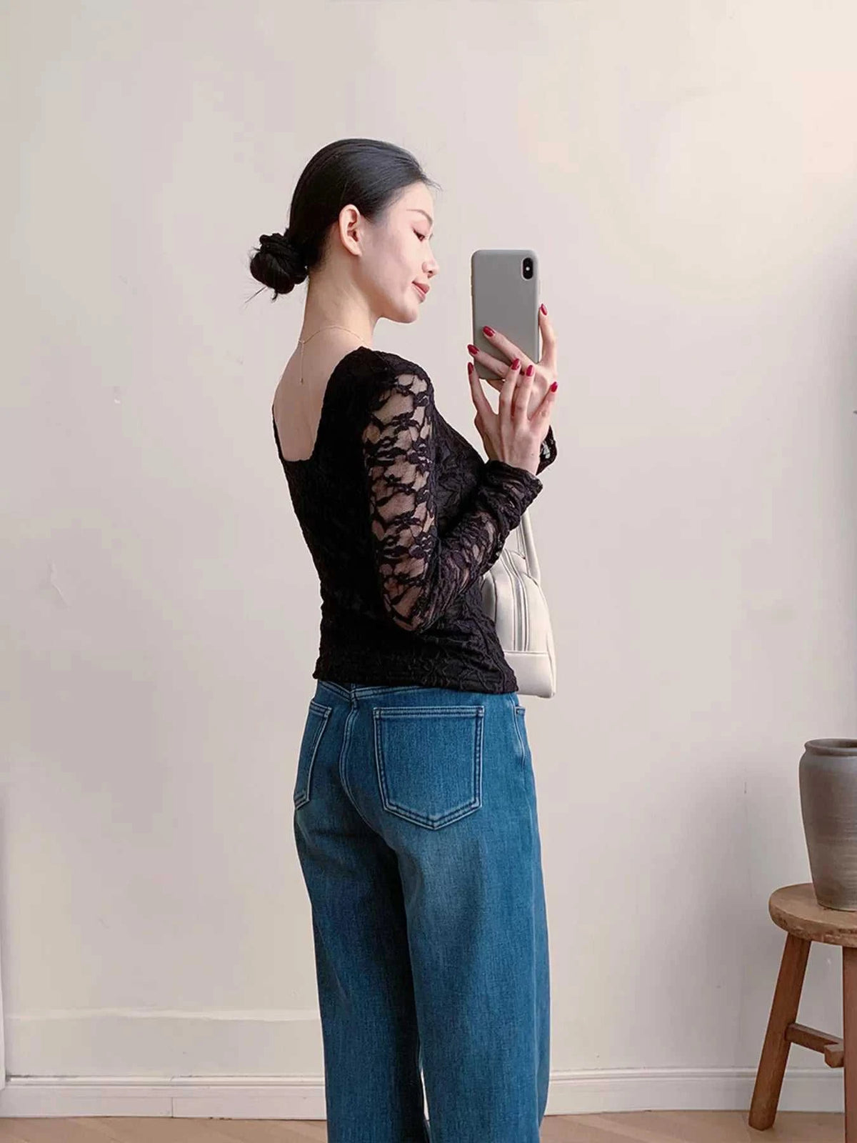Lace Round Neck Long Sleeve Top 100100846416323 30 Affordable Fashion Under $100 Jerry's Apparel 