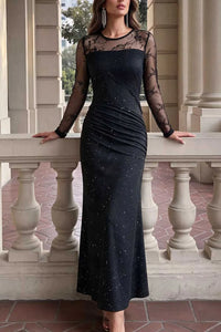 Glitter Mesh Long Sleeve Maxi Dress 101001398901391 37 Affordable Fashion Under $100 Jerry's Apparel 