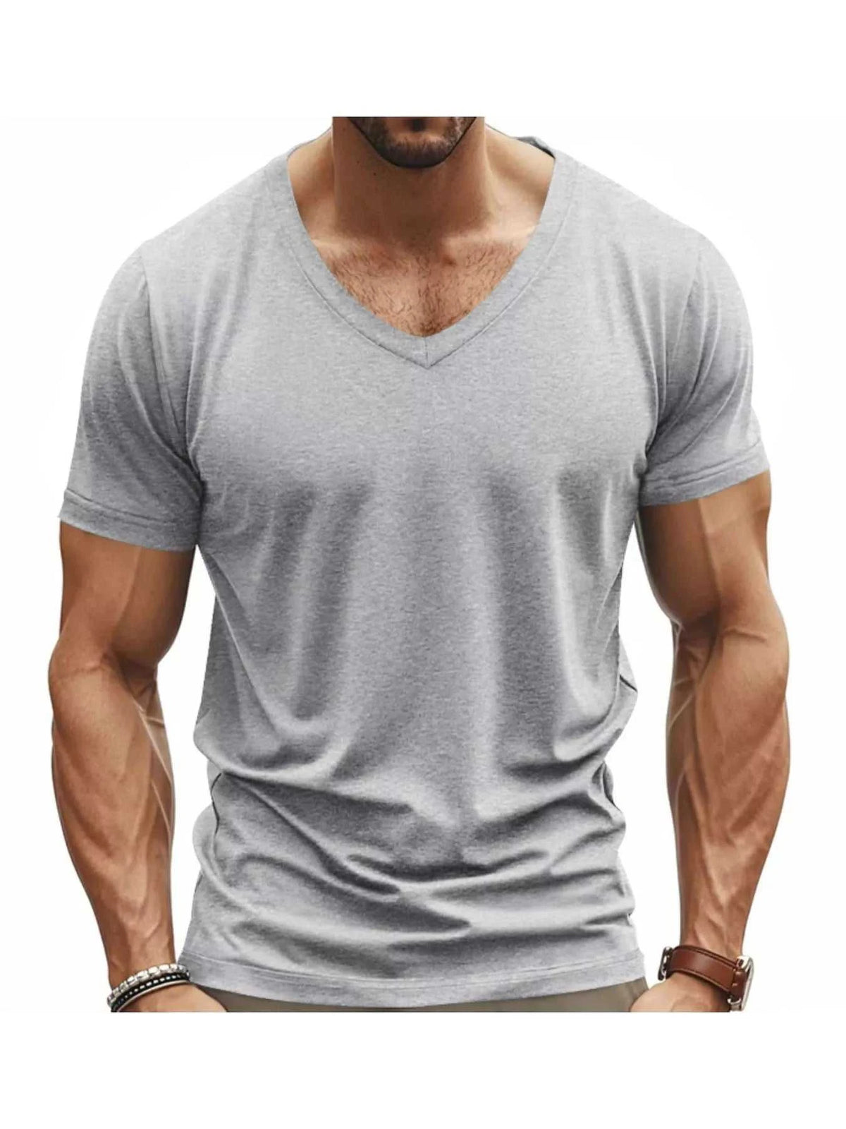 Men's Full Size Slim Fit V-Neck Basic T-Shirt Plus Size 100400784270679 24 Affordable Fashion Under $100 Jerry's Apparel 