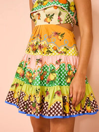 Floral Tiered Sleeveless Mini Dress with Back Bow