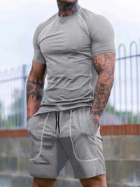 Men's Full Size Casual Short Sleeve T-Shirt and Shorts Set Plus Size 100400699145401 35 Affordable Fashion Under $100 Jerry's Apparel 