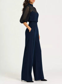 Mock Neck Puff Sleeve Top and Wide Leg Pants Set 101001448710869 73 Affordable Fashion Under $100 Jerry's Apparel 