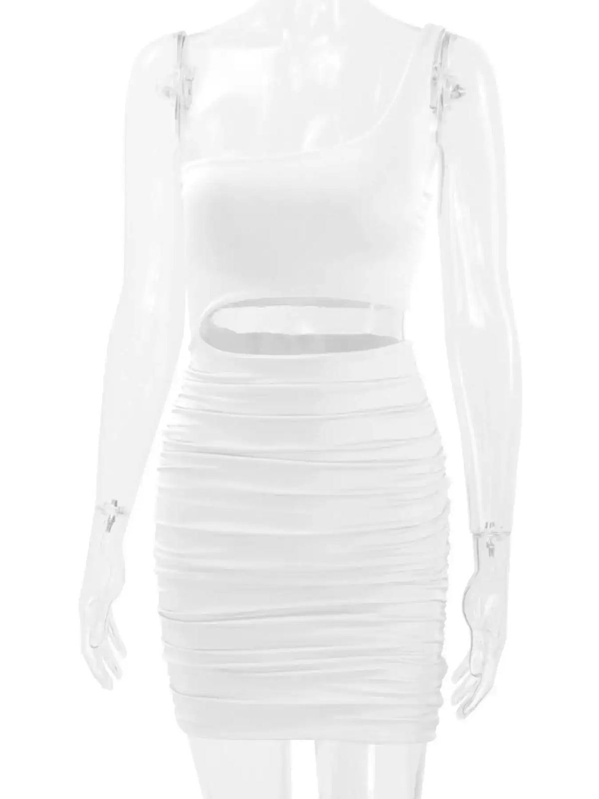 One-Shoulder Cutout Ruched Bodycon Mini Dress 101001098960768 27 Gifts for Her Jerry's Apparel 