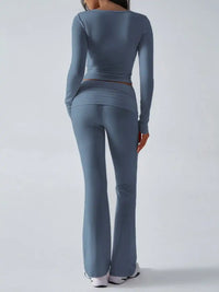 Devine Ruched Long Sleeve Top and Pants Set 100100100351065 35 Affordable Fashion Under $100 Jerry's Apparel 
