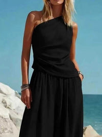 Full Size One-Shoulder Sleeveless Top and Harem Pants Set Plus Size 101001871659803 32 Affordable Fashion Under $100 Jerry's Apparel 
