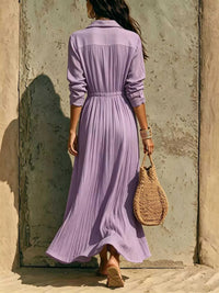 Full Size Textured Button Front Long Sleeve Maxi Dress Plus Size 100100300066352 41 Affordable Fashion Under $100 Jerry's Apparel 