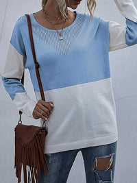 Color Block Round Neck Sweater 100100976966753 26 Affordable Fashion Under $100 Jerry's Apparel 
