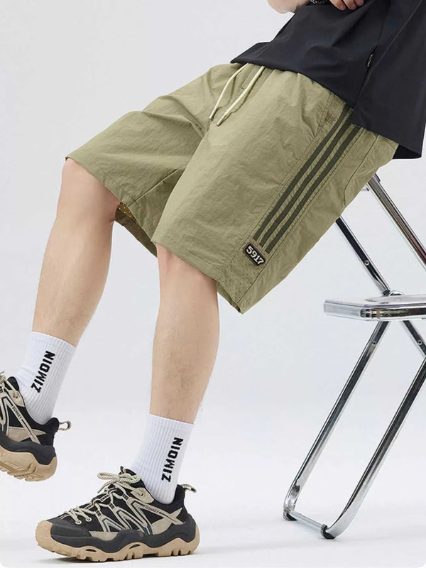 Men's Full Size Casual Loose-Fit Drawstring Shorts with Stripe Detail Plus Size 100400272333999 54 Affordable Fashion Under $100 Jerry's Apparel 