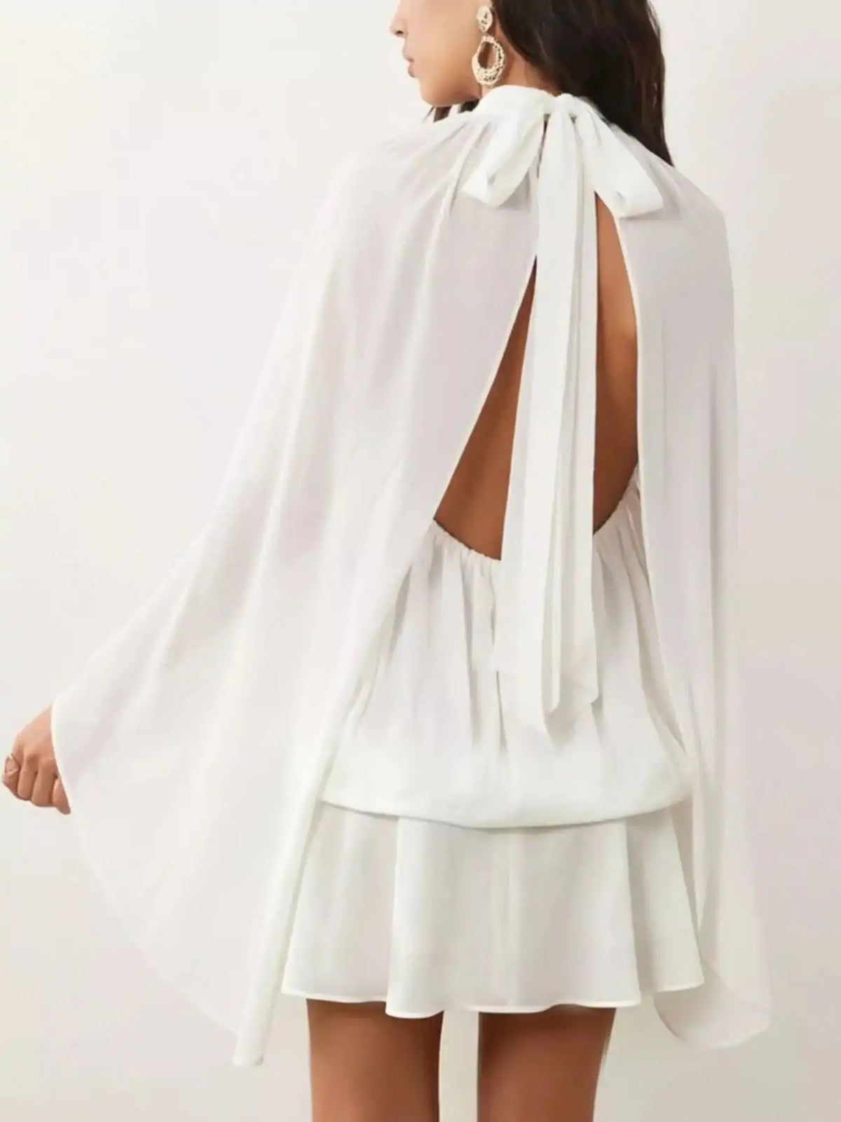 Tie Back Flare Sleeve Mini Dress 101001243212797 45 Affordable Fashion Under $100 Jerry's Apparel 