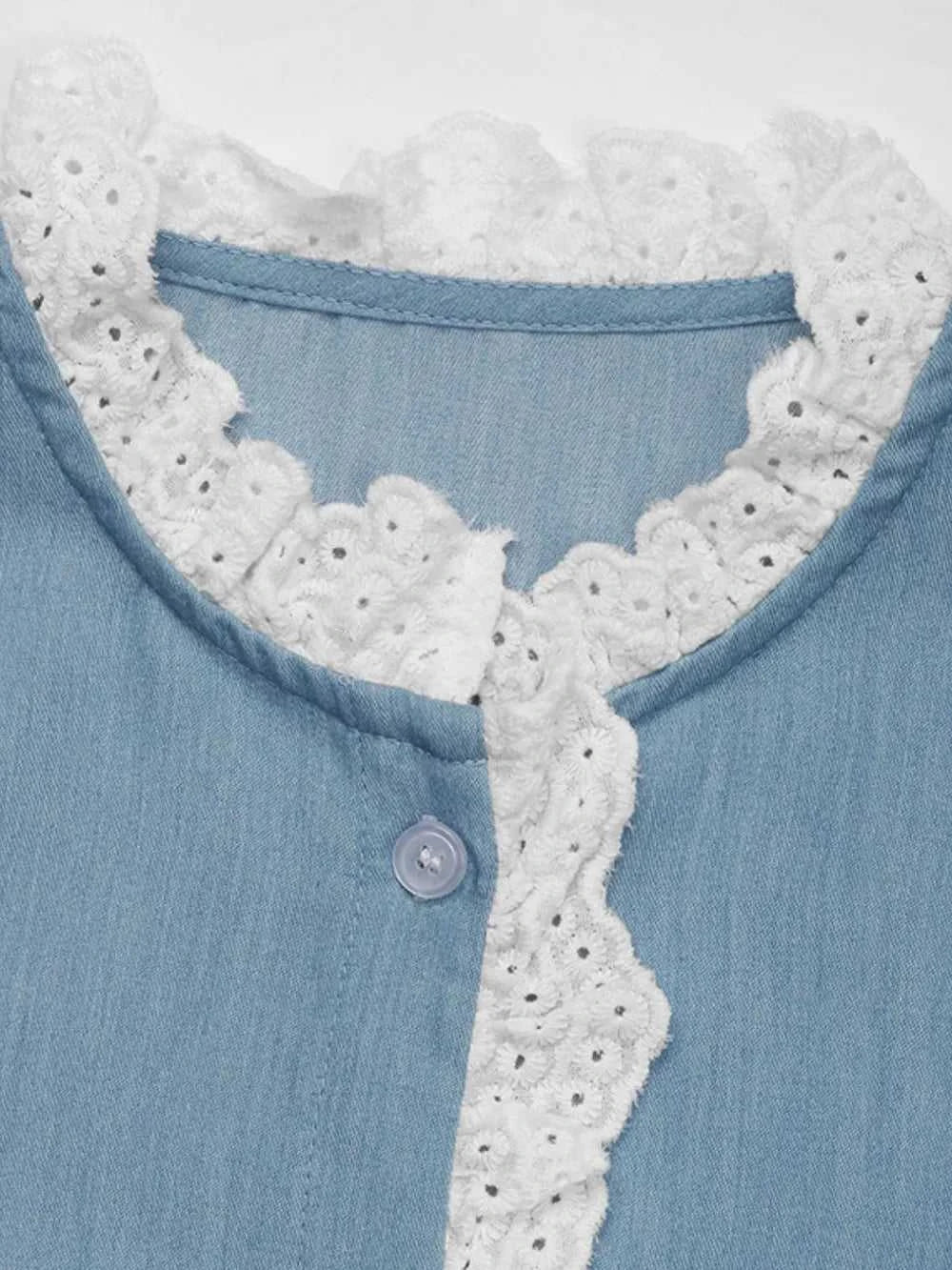 Perfee Lace Detail Button Down Long Sleeve Shirt 100100244411847 35 Affordable Fashion Under $100 Jerry's Apparel 