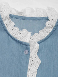 Perfee Lace Detail Button Down Long Sleeve Shirt 100100244411847 35 Affordable Fashion Under $100 Jerry's Apparel 