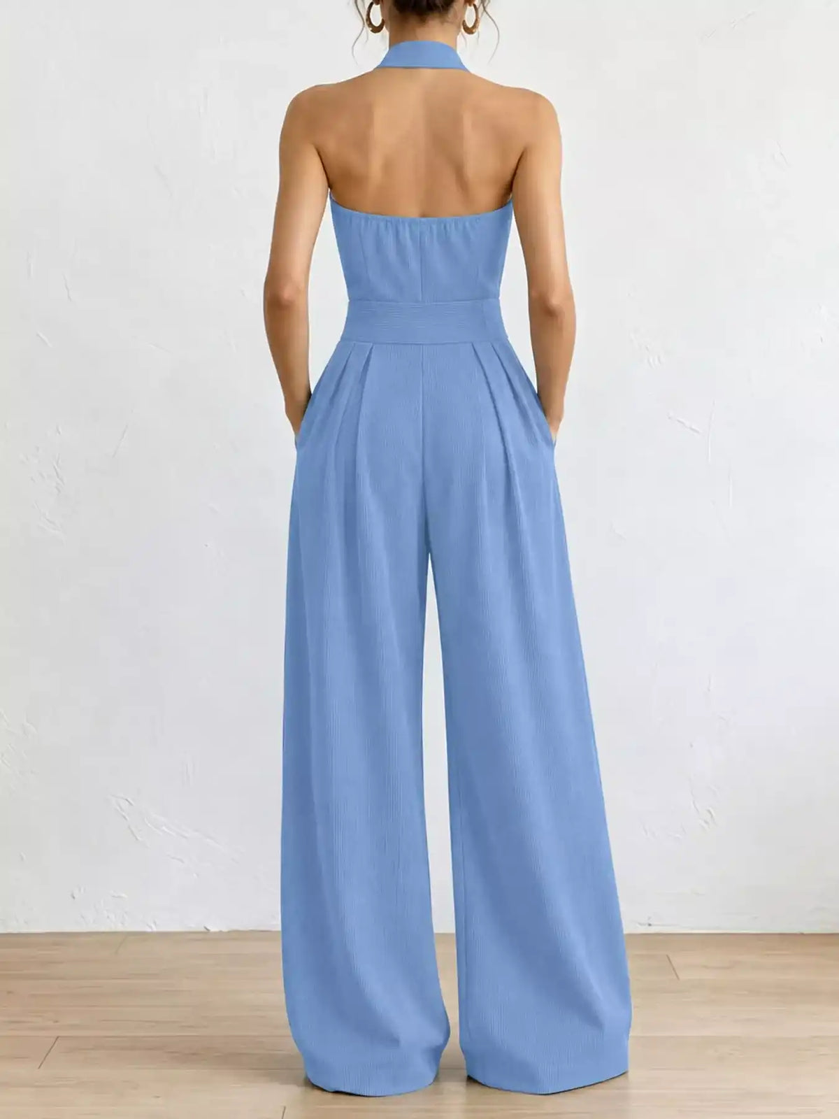 Full Size Halter Neck Wide-Leg Jumpsuit Plus Size 101001857800379 54 Affordable Fashion Under $100 Jerry's Apparel 