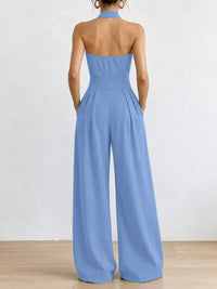 Full Size Halter Neck Wide-Leg Jumpsuit Plus Size 101001857800379 54 Affordable Fashion Under $100 Jerry's Apparel 