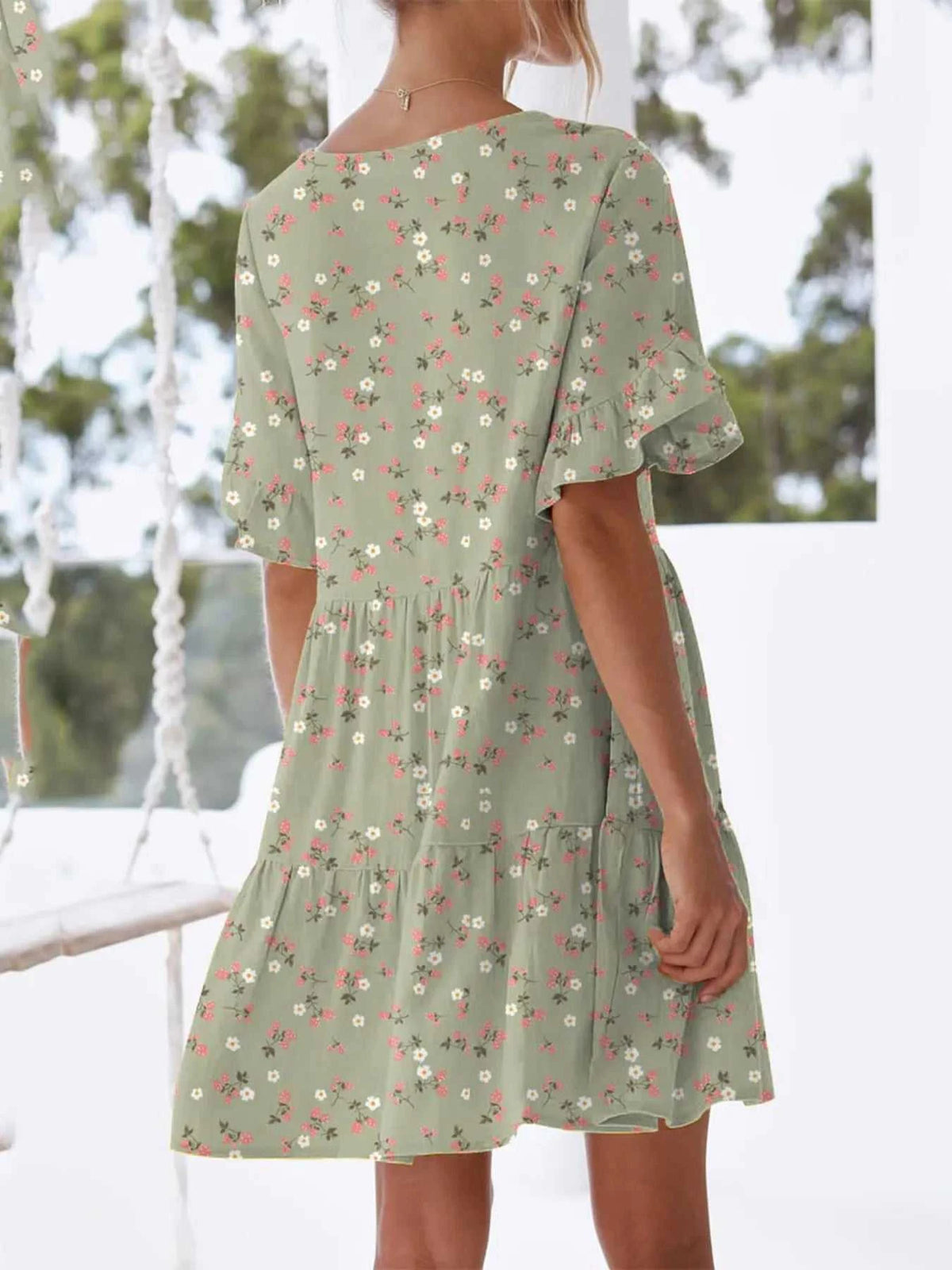 Polka Dot V-Neck Short Sleeve Mini Dress 100100568295398 24 Gifts for Her Jerry's Apparel 
