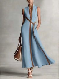 Full Size Contrast Trim Sleeveless Maxi Dress Plus Size 100100764511905 41 Affordable Fashion Under $100 Jerry's Apparel 