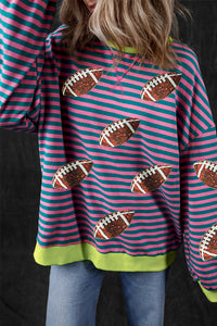 Striped Football Long Sleeve Sweatshirt