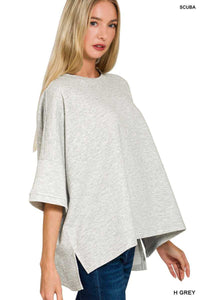 Zenana Scuba Round Neck Top with Side Slits 100100560831981 25 Affordable Fashion Under $100 Jerry's Apparel 