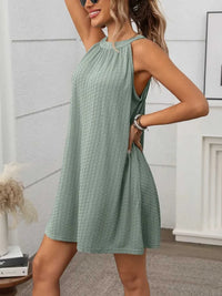 Textured Grecian Neck Mini Dress 100100516101866 24 Affordable Fashion Under $100 Jerry's Apparel 