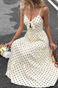 Polka Dot Tie-Front Cutout Maxi Dress 100100443826495 48 Affordable Fashion Under $100 Jerry's Apparel 