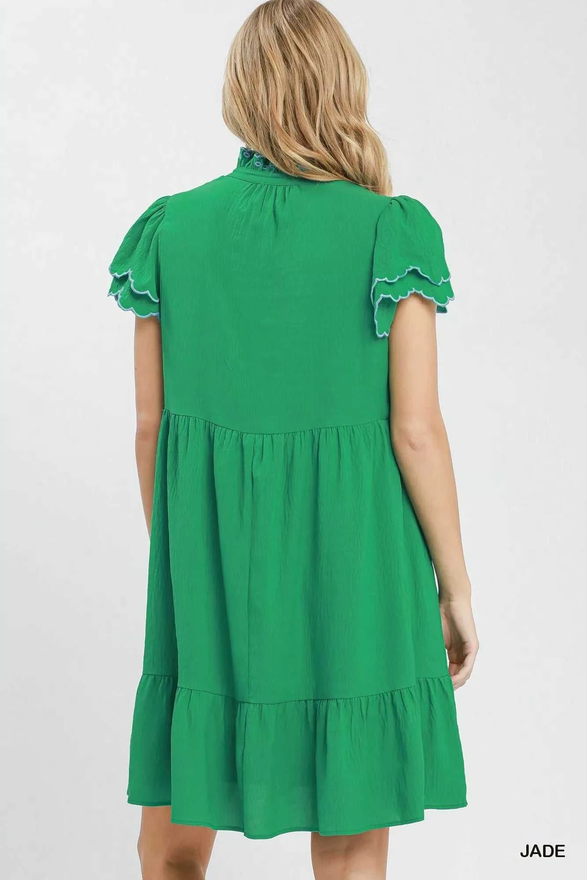 Umgee Scallop Flutter Sleeve Tiered Mini Dress 100100837491408 62 Affordable Fashion Under $100 Jerry's Apparel 