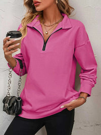 Quarter Zip Dropped Shoulder Sweatshirt 100100362581547 41 Affordable Fashion Under $100 Jerry's Apparel 