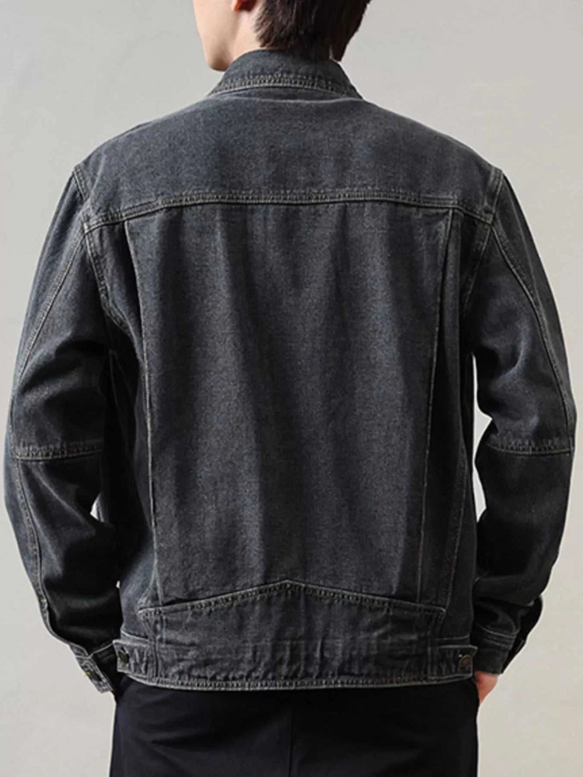 Men's Full Size Classic Washed Denim Jacket with Chest Pockets Plus Size 100400596794258 72 Affordable Fashion Under $100 Jerry's Apparel 