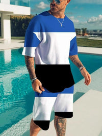 Men's Full Size Color Block Tee and Shorts Set Plus Size 100400665375415 29 Affordable Fashion Under $100 Jerry's Apparel 