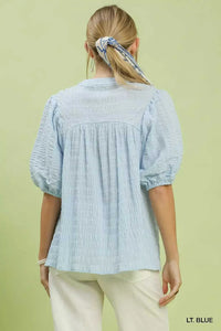 Umgee Textured Puff Sleeve Blouse 100100415851986 49 Affordable Fashion Under $100 Jerry's Apparel 