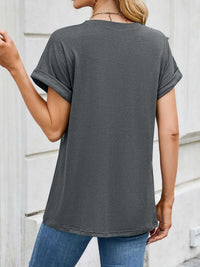 Casual Rolled Sleeve Solid Color T-Shirt 100100517201662 22 Affordable Fashion Under $100 Jerry's Apparel 