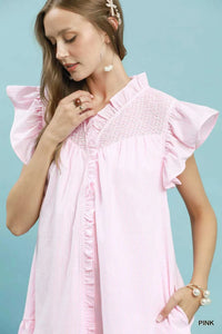 Umgee Stripe Smocked Yoke Ruffle Dress 100100514641041 62 Affordable Fashion Under $100 Jerry's Apparel 