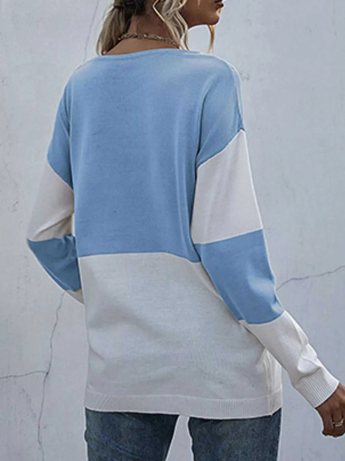 Color Block Round Neck Sweater 100100976966753 26 Affordable Fashion Under $100 Jerry's Apparel 