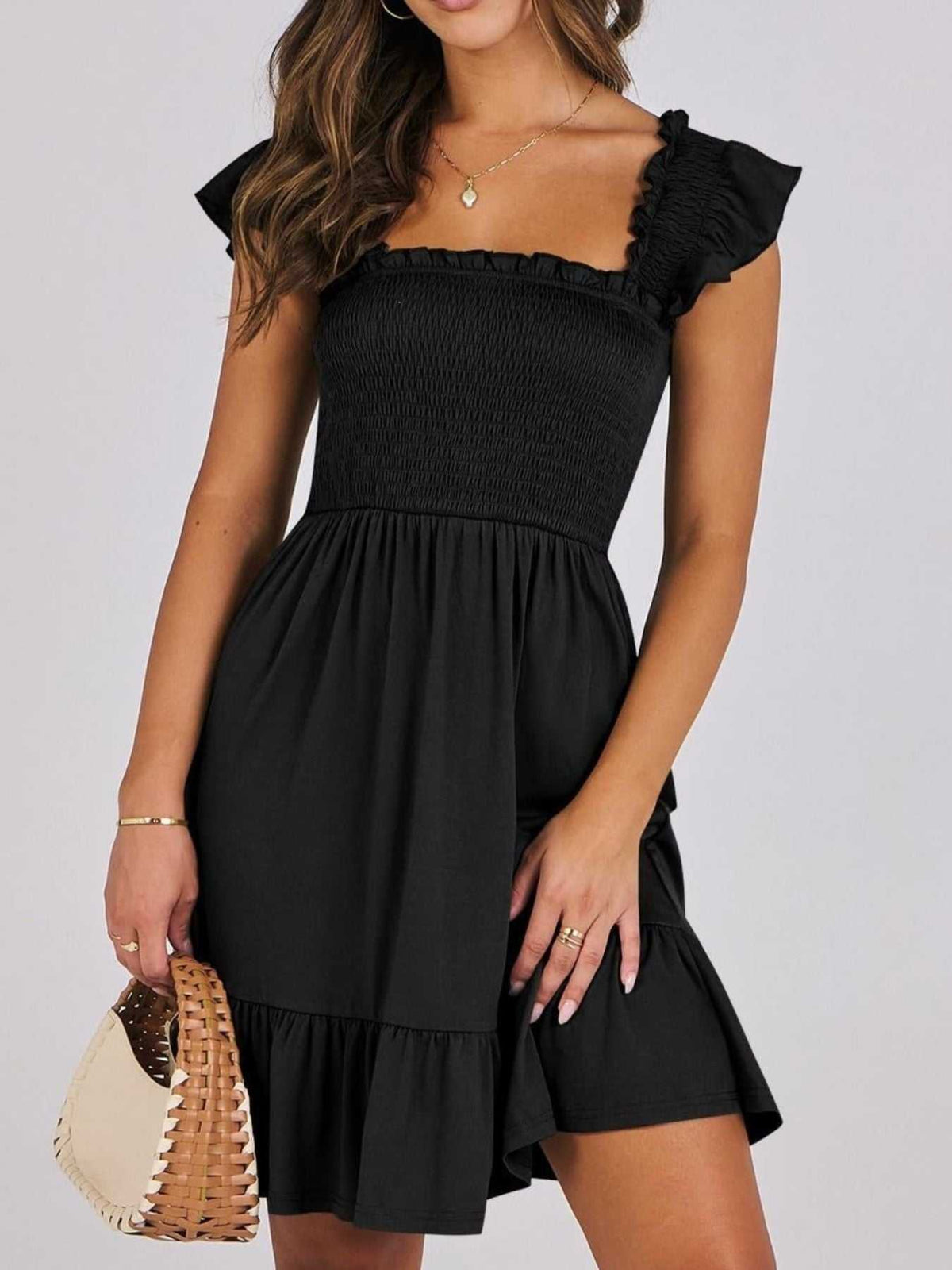 Smocked Ruffle Hem Mini Dress 100100088487178 33 Affordable Fashion Under $100 Jerry's Apparel 