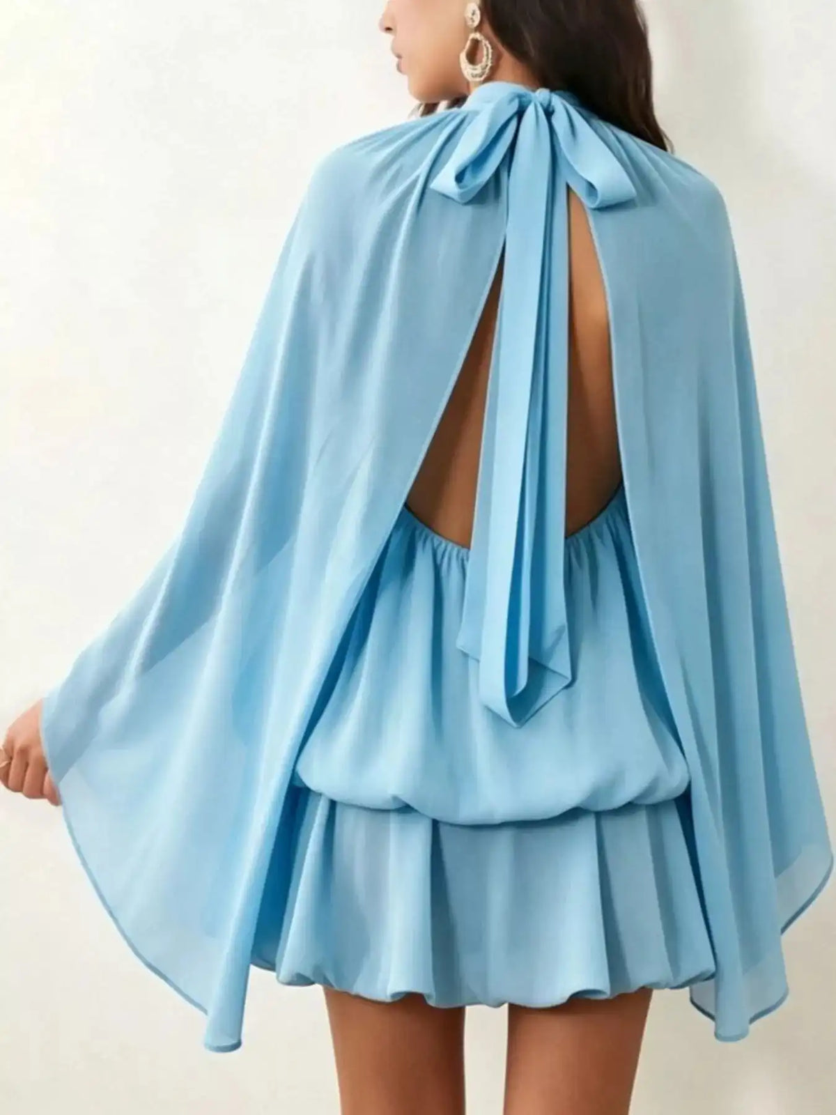 Tie Back Flare Sleeve Mini Dress 101001243212797 45 Affordable Fashion Under $100 Jerry's Apparel 
