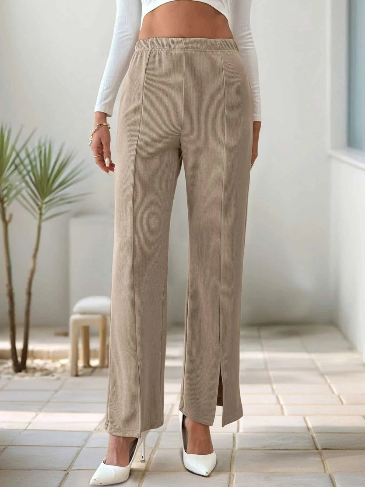 High-Waisted Slit Pants 100100338122783 31 Affordable Fashion Under $100 Jerry's Apparel 