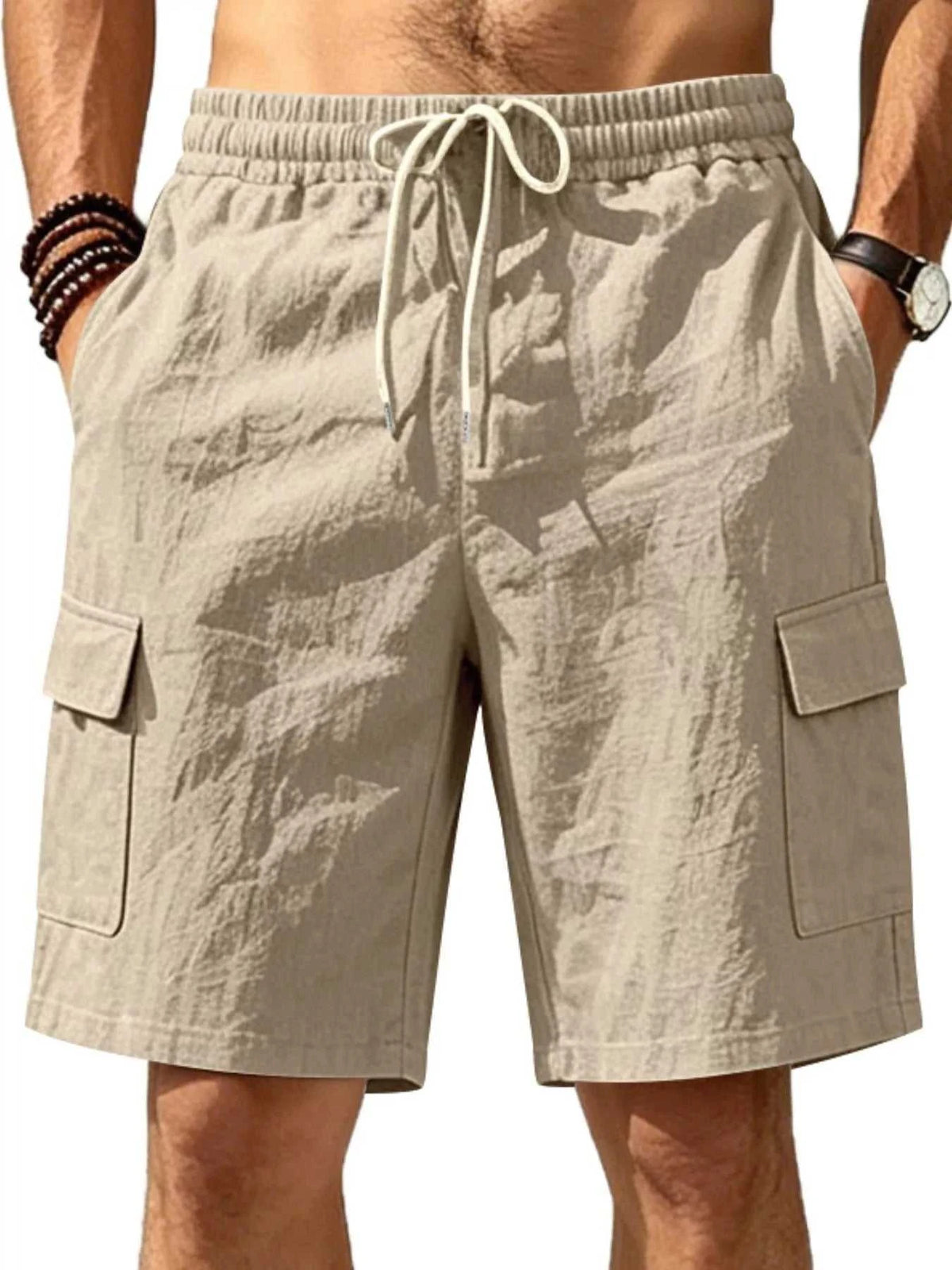 Men's Plus Size Casual Cargo Shorts with Drawstring Waist 100400477807470 36 Affordable Fashion Under $100 Jerry's Apparel 