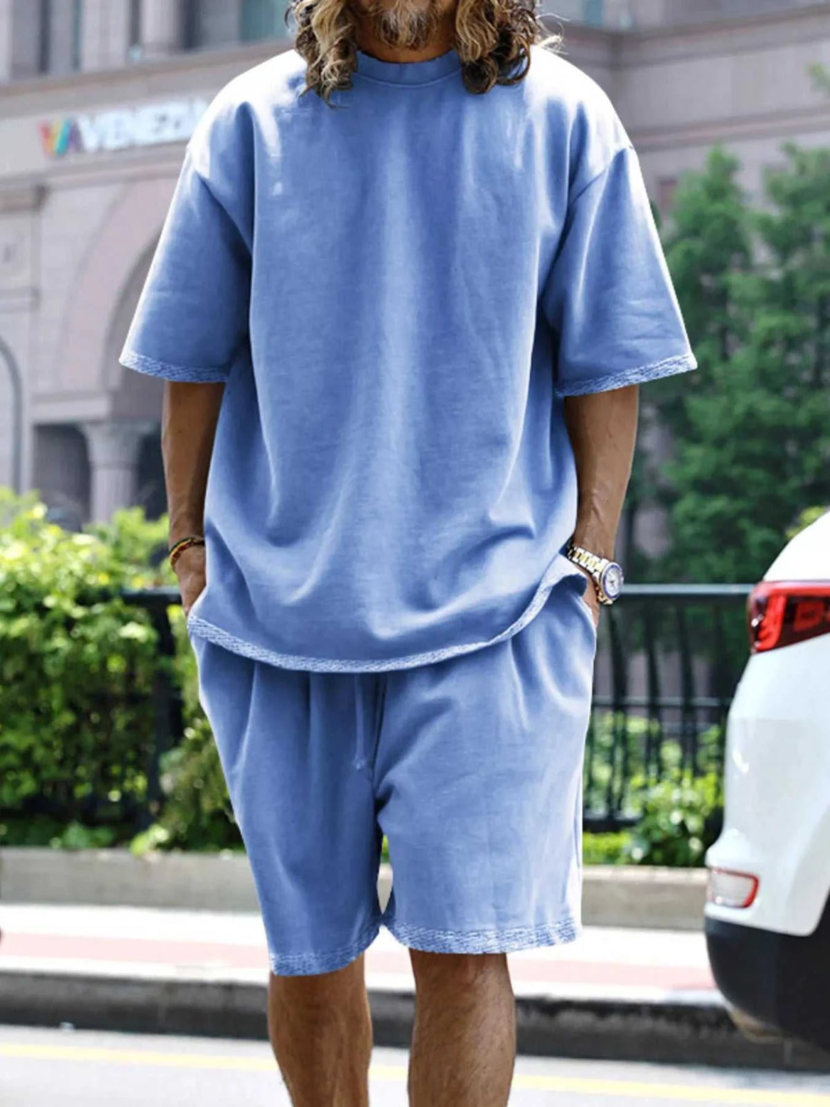 Men's Full Size Relaxed Fit T-Shirt & Shorts Set Plus Size 100400599676410 39 Affordable Fashion Under $100 Jerry's Apparel 