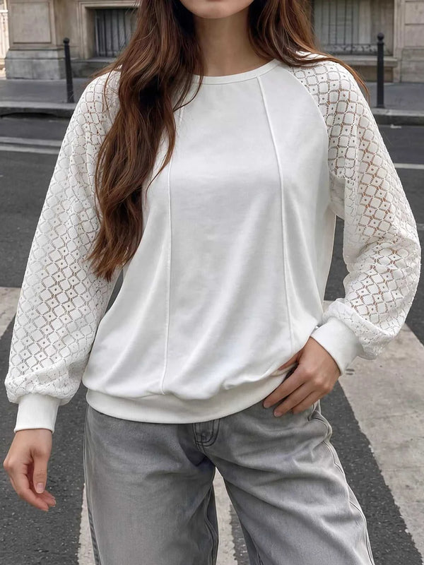 Lace Raglan Sleeve Sweatshirt 101001842976491 38 Affordable Fashion Under $100 Jerry's Apparel 