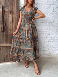 Paisley Print Cap Sleeve Maxi Dress 100100854895446 41 Affordable Fashion Under $100 Jerry's Apparel 