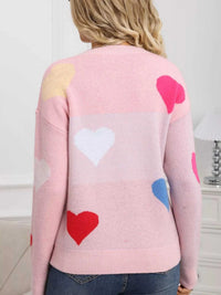 Valentine's Day Heart Round Neck Dropped Shoulder Sweater 100100731312890 46 Affordable Fashion Under $100 Jerry's Apparel 
