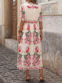 Floral Print V-Neck Midi Dress 100100495492221 32 Women's Midi Dress Affordable Boutique Dresses Under $50 Jerry's Apparel 