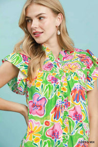 Umgee Floral Ruffle Mini Dress 100100620041151 60 Affordable Fashion Under $100 Jerry's Apparel 